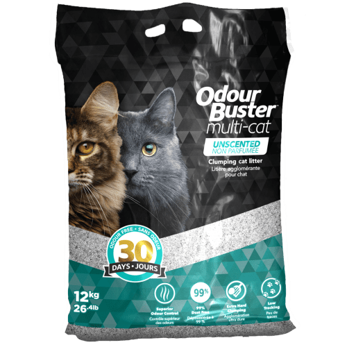 12kg Unscented Multi - Cat Clumping Clay Cat Litter: Odour Buster