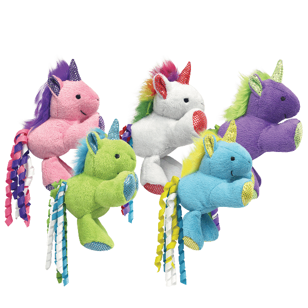 Multipet Assorted Plush Unicorn-Themed Cat Toy Collection